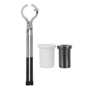 OSALADI Set Crogiolo in Grafite 1 kg e Pinze per Fusione Gioielli, Attrezzatura per Raffinazione Oro e Argento Professionale per Laboratorio e Creazione Artigianale Metalli Preziosi