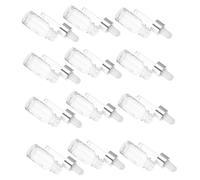 OSALADI Set da 12 Flaconi Contagocce in Vetro 5Ml Tappo Bianco e Anello Argento Piccoli Flaconi Contagocce Spessi e Resistenti per Oli Essenziali Cosmetici e Viaggi Contenitori Pratici