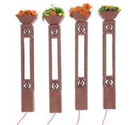 OSALADI Set da 4 Lampioni Stradali in Miniatura in Abs Colore Bronzo, Decorazioni da Giardino e Oggetti di Scena per Tavolo di Sabbia, Accessori per Modellismo e Ambientazioni Interne