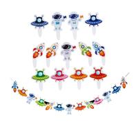 OSALADI Set Decorazioni Festa Compleanno Tema Astronauti 27 Pezzi, Banner Spaziale Bandierine e Cake Topper Astronauta, per Prime Feste e Sfondi Fotografici Interni ed Esterni