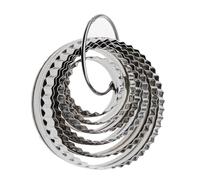 OSALADI Set di 6 Tagliabiscotti Circolari in Acciaio Inox con Bordi Scanalati e Lisci, Piccoli Stampini per Biscotti Resistenti per Pasticceria Casalinga e Professionale, per Dolci e