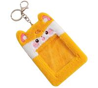 OSALADI Set di carte rana cartone animato Copertina coperture Carino manica protettore cordino buste per carte custodia porta carte simpatico porta carte d'identità Peluche Giallo