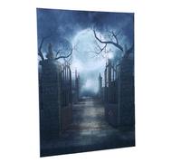 OSALADI Sfondo Di Halloween 3d Creepy Gate Moon Night 150x210cm Per Feste E Fotografia Horror Facile Da Trasportare E Conservare