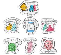 OSALADI Spille da Abito da Donna in Lega di Zinco a Tema Laboratorio di Chimica, Set da 7 Pezzi, Spilla Ornamentale per Vestiti e Zaini, Accessorio Decorativo Multiuso per Stile Casuale