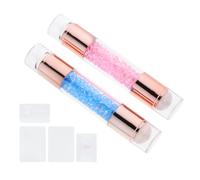 OSALADI Stampino per Nail Art a Doppia Testa 2 Pezzi in Silicone Trasparente e Plastica per Manicure Fai da Te Strumento per Unghie Motivi Unici Regalo per Appassionate Nail Art