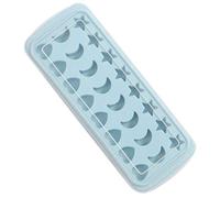 OSALADI Stampo in silicone per cubetti di ghiaccio a 24 cavità, a forma di cuore, luna, stella, cioccolato, sapone, stampo per la produzione di ghiaccio, per feste di bambini, blu