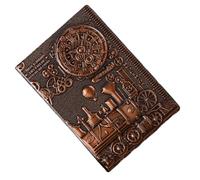 OSALADI Taccuino PU con Copertina Rigida Vintage Incisa Diario Elegante per Scrittura Creativa e Appunti da Viaggio Rosso Bronzo