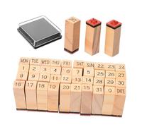 OSALADI Timbri in Legno da 40 Lettere e Numeri per Diario e Scrapbooking Portatile