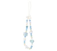 OSALADI Tracolla Telefono con Perline Blu e Bianche Charm Farfalla e Cinturino Elegante e per Smartphone e Accessori