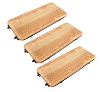 OSALADI Vassoio da Portata in Legno Rettangolare Smontabile a 3 Livelli Vassoio Decorativo Rustico per Casa e Ufficio Supporto per Condimenti e Oggetti con Struttura Antiscivolo