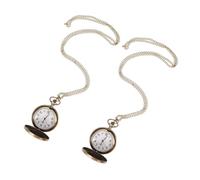 OSALADI Vintage Orologio con Catena in Lega Steampunk 2 Pezzi da Tasca | Movimento Meccanico a Carica Manuale, Mostra gli Ingranaggi Interni, Accessorio per Costume e Occasioni Speciali