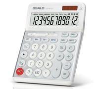 OSALO Calcolatrici desktop con funzione IVA, grande schermo, pulsanti grandi, calcolatrice desktop a 12 cifre per casa e ufficio (OS-8812T)