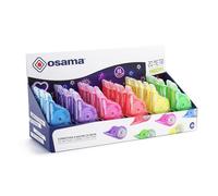OSAMA - Bianchetto a Nastro, 36 Pezzi x 20 Metri (Tot 720m), Correttore a Nastro Cancelleria Scuola e Ufficio - Scolorina Set Utile Cartoleria e Cose per la Scuola, Scorrevole e Coprente, Colori Neon