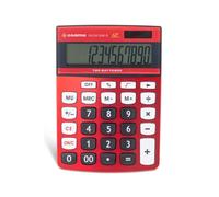 OSAMA - Calcolatrice da Tavolo per Ufficio con 12 Cifre, 3 Tasti Memoria e Doppia Alimentazione - Calcolatrice Professionale Grande con Mark Up per Lavoro e Università, 3.6x11.5x15.5 cm, Rosso/Nero