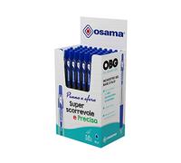 OSAMA - Set Penne Gel con Inchiostro OBG Superscorrevole e Preciso, Pack 48 Pezzi con Penna a Sfera 1.0 mm - Penna Gel a Scatto, Ideale per Cancelleria Scuola, Ufficio, Università e Cartoleria, Blu