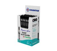 OSAMA - Set Penne Gel con Inchiostro OBG Superscorrevole e Preciso, Pack 48 Pezzi con Penna a Sfera 1.0 mm - Penna Gel a Scatto, Ideale per Cancelleria Scuola, Ufficio, Università e Cartoleria, Nero