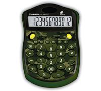 OSAMA Softy - Calcolatrice da Tavolo per Ufficio e Scuola a 12 Cifre e 6 Tasti di Memoria, Prodotto di Cartoleria e Cancelleria con Schermo LCD a Energia Solare e Profilo Gommato Antiurto 20x13.5x2 cm