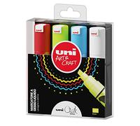 OSAMA Uni Chalk - Pennarelli Lavabili Cancellabili per Lavagna Nera e Vetrine, Set Pennarelli Punta Scalpello 8 mm per Vetro e Superfici Lucide, Cartoleria e Lavoretti Creativi, Resiste a Pioggia/Luce