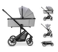 Osann Passeggino Navetta Duo Juntos Sistema Combinato - Leggero e compatto - Reversibile - Aerato - Parapioggia anti pioggia - Fronte Mamma - Fronte Mondo (Rock Grigio)