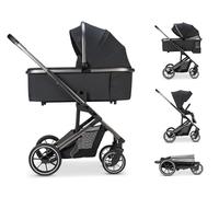 Osann Passeggino Navetta Duo Juntos Sistema Combinato - Leggero e compatto - Reversibile - Aerato - Parapioggia anti pioggia - Fronte Mamma - Fronte Mondo (Coal Nero)
