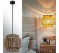 Osasy Lampadario a Sospensione,lampadario legno Corda paralume, design regolabile a due o tre strati, Vintage,Illuminazione emotiva Decorativa per Camera da Letto(lampadina non inclusa)