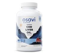 Osavi Norwegian Cod Liver Oil, Olio di fegato di merluzzo norvegese, limone, 1000 mg, 180 capsule Integratore alimentare