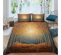OSBELE Autunno Sole Set Copripiumino E Federe Biancheria Da Letto 3D Beautiful Scenery Stampata Copripiumino in Microfibra, Adolescenti, Bambino Biancheria Da Letto Double（200x200cm）