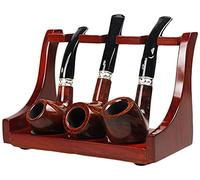 OSBELE Espositore per pipa in legno per pipa, espositore per pipa in legno per pipa Accessori originali per pipa per tabacco da fumo realizzati a mano per 3 pipe