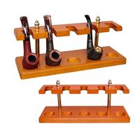OSBELE Portapipe in legno massello, accessori per pipe da fumo Supporto per pipe per 5 pipe per tabacco, rosso