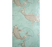 Osborne & Little Carta da parati Derwent - Offwhite/ Türkis