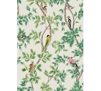 Osborne & Little Carta da parati Netherfield - Ivory/ Leaf Green