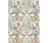 Osborne & Little Carta da parati Sundara - Linen/ Coral