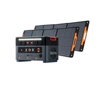 OSCAL 2400W Power Station portatile, batteria LFP 2016Wh, generatore solare on/off-grid, con due altoparlanti da 50W, UPS 5ms, porta di ricarica DP100W, inclusi due pannelli solari da 200W.