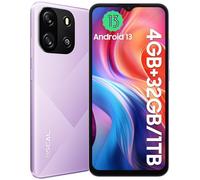 OSCAL Flat 1C Smartphone 4GB RAM 32GB ROM 1TB Espandibile, 4700mAh, 6.5" HD+, 8MP+5MP, 4G Dual SIM Telefono Cellulare, Android 13 Smartphone Offerta Octa Core/BT4.2/5G Wi-Fi/Face ID/OTG Viola