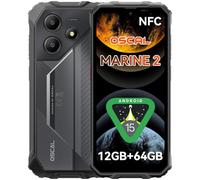 OSCAL MARINE 2 Telefono Indistruttibile 2025 Android 15 Gemini AI 2.0, 11000mAh Rugged Smartphone, 12GB+64B/2TB Celluare Antiurto, 6.56''HD+ 90Hz, AI 16MP+8MP, IP68/IP69K/3 Slot/NFC/Face ID/OTG/GPS