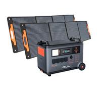 OSCAL Power 6000 Centrale Elettrica Portatile con Batteria LFP da 3600Wh, 6000W AC Uscita (9000W Picco), UPS <5ms per Campeggio e Camper/Solare Power Station per Domestico, con 2 pannelli solari 200W