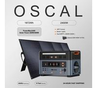OSCAL Power Station 2400W 1872Wh Dual MPPT PowerMax2400 Generatore esterno Pannello solare opzionale 200W/400W 1/2 PZ Per il backup domestico PowerMax2400 200Wx1