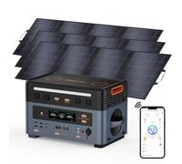 OSCAL PowerMax 2400 Pro Generatore Solare（2025 nuovo）， Impianto fotovoltaico sul balcone，3 con pannello solare da 200W, prese CA 2400W，LiFePO4 da 2016Wh, batteria di backup per campeggio domestico