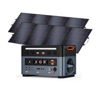 OSCAL PowerMax 2400 Pro Generatore Solare(2025 nuovo), On e Off Grid,2 con pannello solare da 200W, prese CA 2400W,LiFePO4 da 2016Wh, Impianto fotovoltaico da 800W integrato nel balcone
