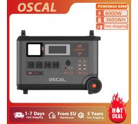 Oscal PowerMax 6000W Centrale elettrica portatile 3600Wh LiFePO4 Generatore solare a batteria per emergenza domestica, campeggio all'aperto, camper