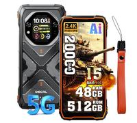 OSCAL Tank 1 5G Rugged Smartphone Android 15, 48GB+512GB/2TB Telefono Robusto 20000mAh Batteria, 64MP+50MP AI Camera, 6.78" FHD+ Doppio Display, 5G Cellulari Resistente IP68, 4G/NFC/OTG/GPS/FM,Arancio