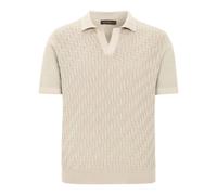 Oscar Jacobson - Maglioncino a maniche corte in cotone con colletto - - Tops - Uomo - Beige - S