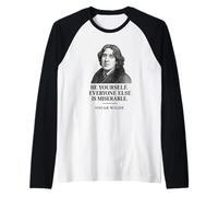 Oscar Wilde Be Yourself Citazione Letterario Maglia con Maniche Raglan