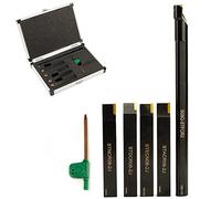 OSCARBIDE 1/2 "Shank 5 pezzi/set di strumenti di tornitura per tornitura e barra di alesatura (4 pezzi in carburo tornio supporto per utensili e 1 barra di alesatura), utensili per tornio in metallo con inserti in carburo TCMT110204 (TCMT21.51)