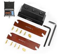 OSCARBIDE - Set di utensili per taglio scanalatura, 3/4'' autobloccante SLTBNl19-5, lama Nich26-3 e lama Nich26-4 con rivestimento in stagno 5 inserti GTN-3 e 5 inserti GTN-4