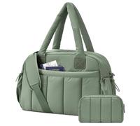 oscaurt Borsa da viaggio da donna, leggera, da 24 l, da palestra, per la notte, con custodia per il trucco, per il volo e la maternità, Verde, 42 x 19 x 30 cm, Classico