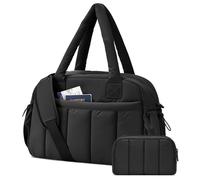 oscaurt Borsa da viaggio da donna, leggera, da 24 l, da palestra, per la notte, con custodia per il trucco, per il volo e la maternità, Nero , 42 x 19 x 30 cm, Classico