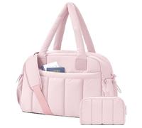 oscaurt Borsa da viaggio da donna, leggera, da 24 l, da palestra, per la notte, con custodia per il trucco, per il volo e la maternità, rosa chiaro, Classico