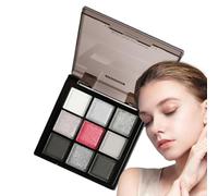 Oscere luccichio grigio scuro - palette di ombretto scuro a prova di wateer a lungo | Palette ombretti a colore grigio argento luccicante | 9 colori miscelabili, alti pigmentati, di lunga durata per