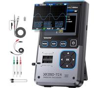 Oscilloscopio,3 in 1 Oscilloscopio digitale 10MHz Larghezza di Banda Campionamento 13 Uscita segnale Un pulsante Tester automatico di transistor Tester di componenti elettronici Strume